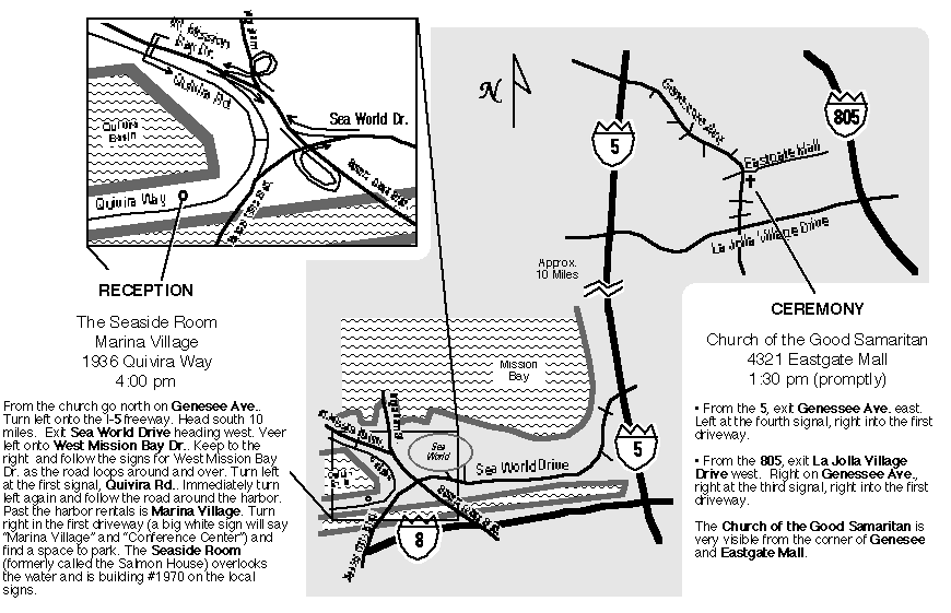 Map to Ceremony and Reception